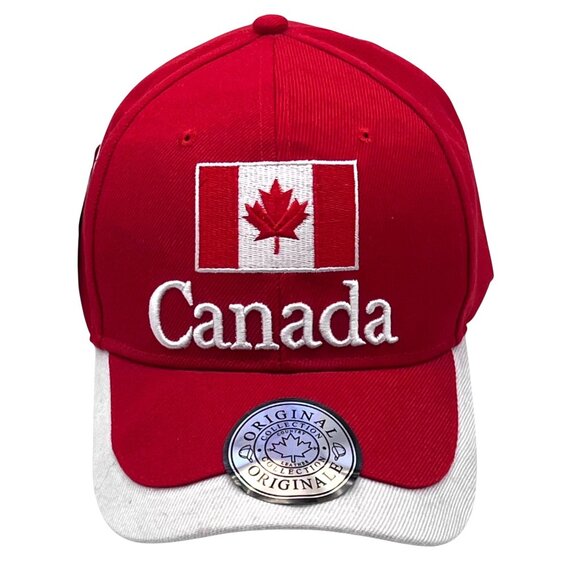 Original Collection Other - Canada Flag Embroidered Baseball Cap Hat Red White New Country Leather Brand